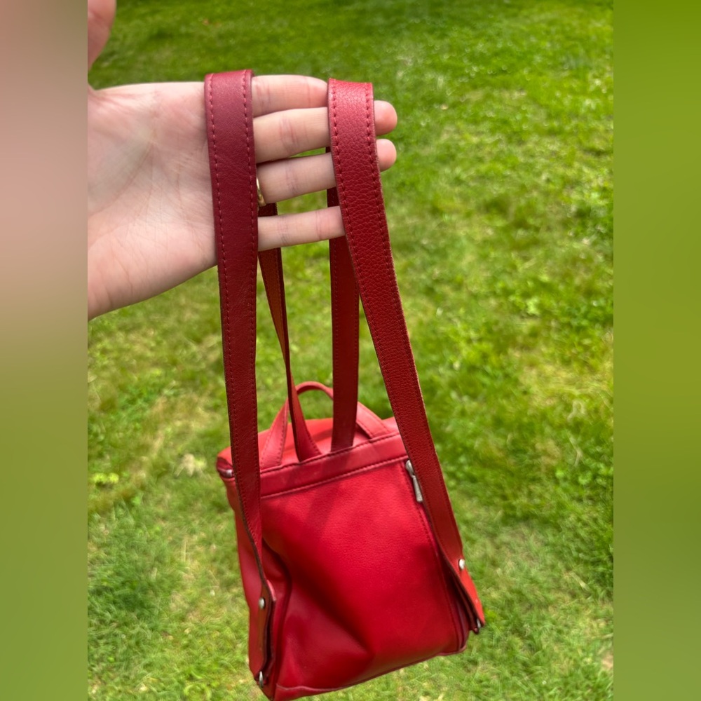Longchamp Leather Red Mini-Backpack - Picture 14 of 15